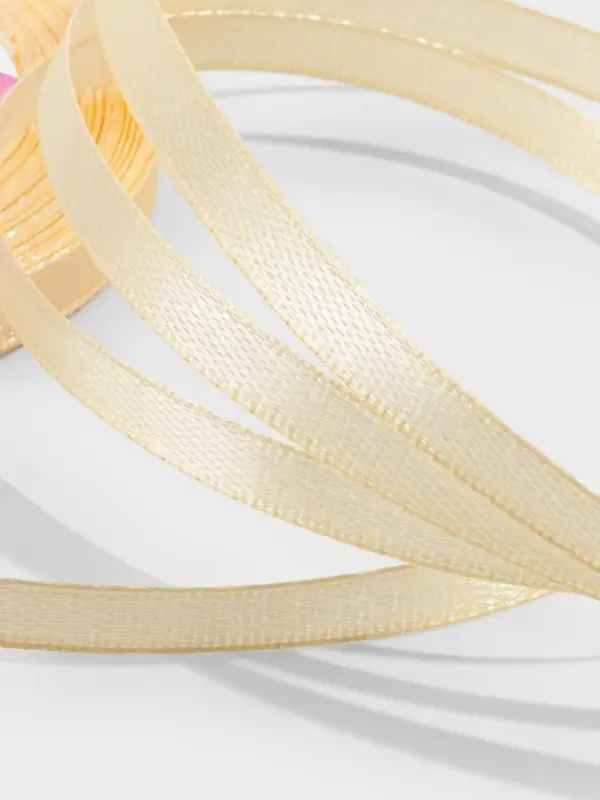 Лента атласная, 6 мм, 23±1 м, светло-бежевая №02