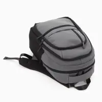 Рюкзак школьный, 2 отделения, 5 карманов, водонепроницаемое дно, 26&times;14&times;39 см, серый