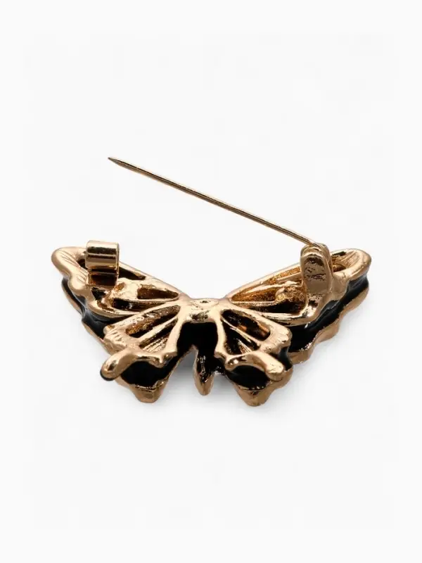 Брошь &laquo;Бабочка&raquo;, дарк, чёрно-фиолетовая в чернёном золоте