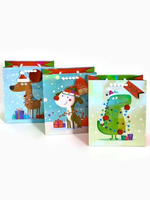 Набор подарочных  пакетов &laquo;Новый год&raquo;, 3 шт,  25,4 &times; 30,5 &times; 12,7 см