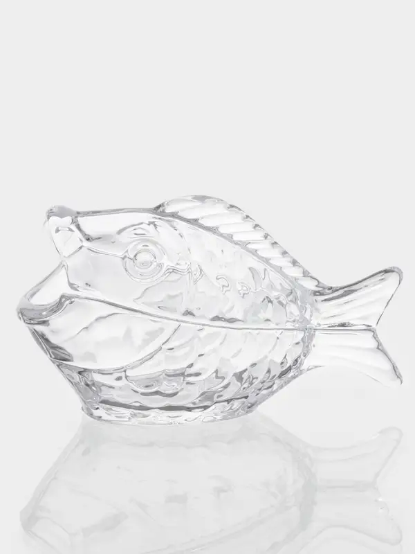 Икорница стеклянная  Икорница стеклянная "Рыба" 16,6х7,5х9,5 см, прозрачная