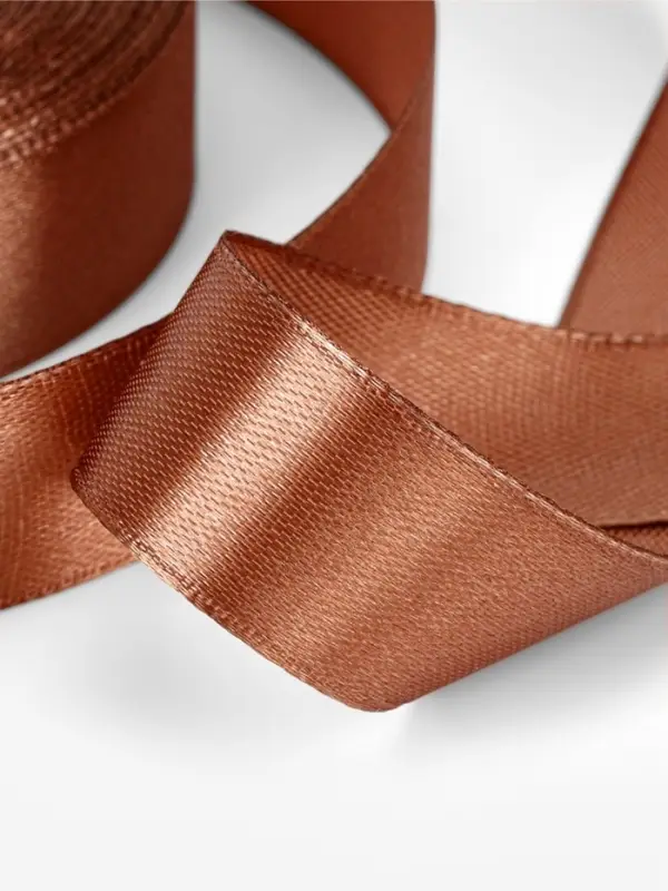 Лента атласная, 20 мм, 23&plusmn;1 м, коричневая №142