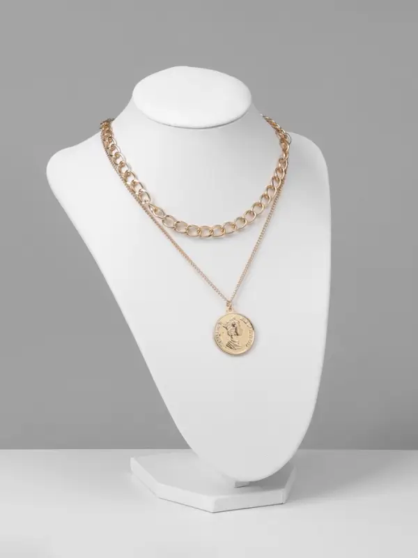 Бюст для украшений QF, 17.5&times;15&times;23 см, h=23 см, белый