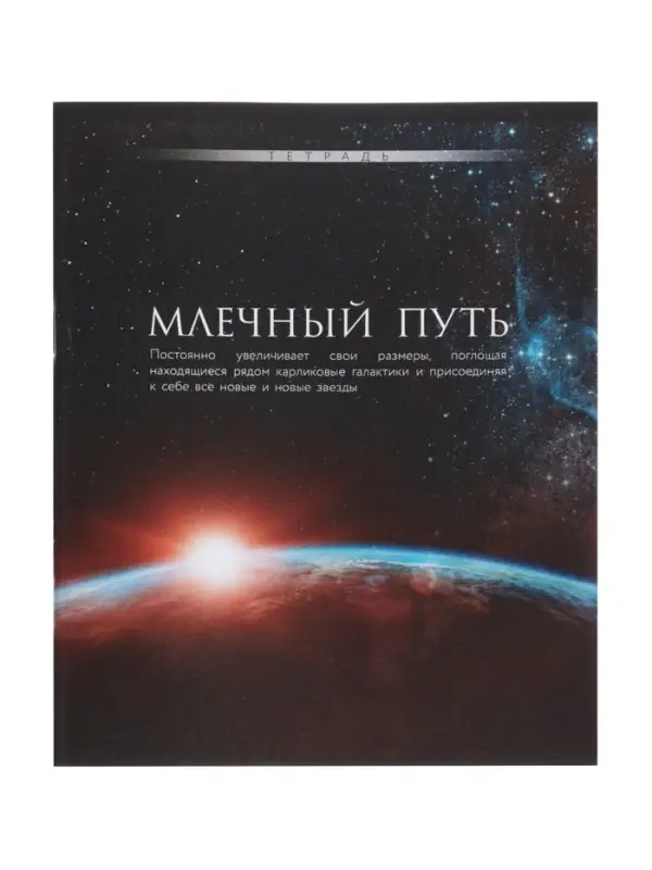 Тетрадь 48 листов в клетку, Calligrata &laquo;Космос&raquo;, серые листы, МИКС