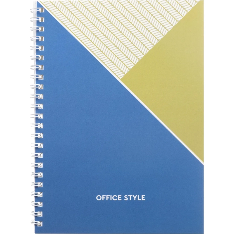 Бизнес-тетрадь А5,48л,обл.карт,греб,кл,Office Style,голубая