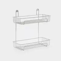 Полка для ванной прямоугольная, 2-х ярусная, 29*12,5*30 см, цвет хром