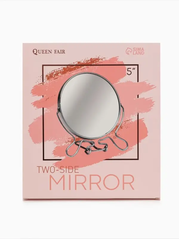 Зеркало настольное, с увеличением х2, круглое, настенное, двустороннее, 13.5&times;15 см, (d=11.5 см), МИКС