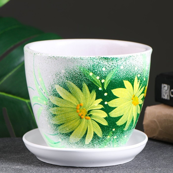 Горшок цветочный Гербера зеленая 1 л Горшок цветочный Гербера зеленая 1 л