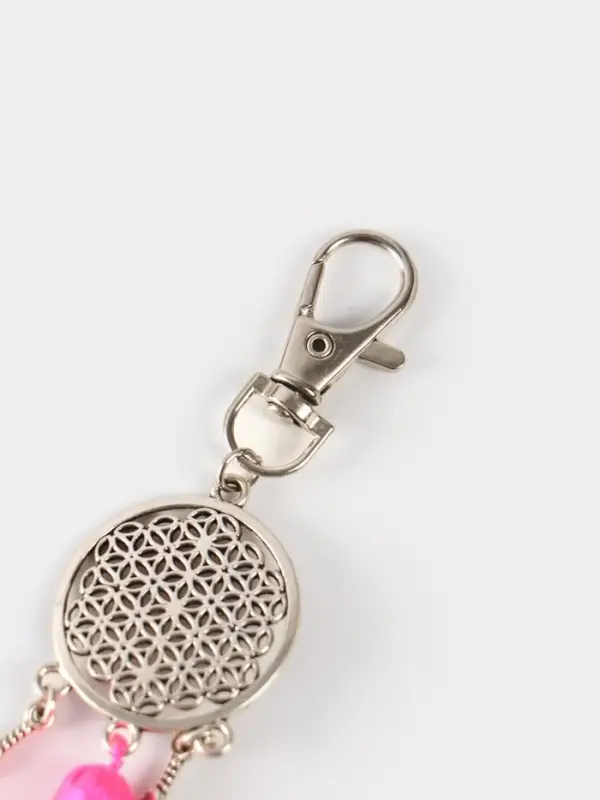 Брелок-кисточка Брелок-кисточка "Ловец снов" 17 см, цв. розовый, серебристый