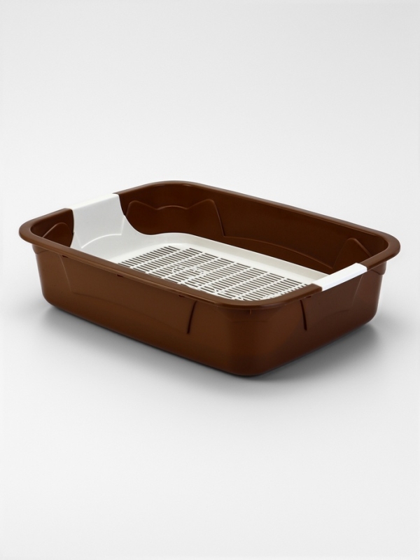 Туалет с сеткой, 44х33х11,5 см, коричневй/белый