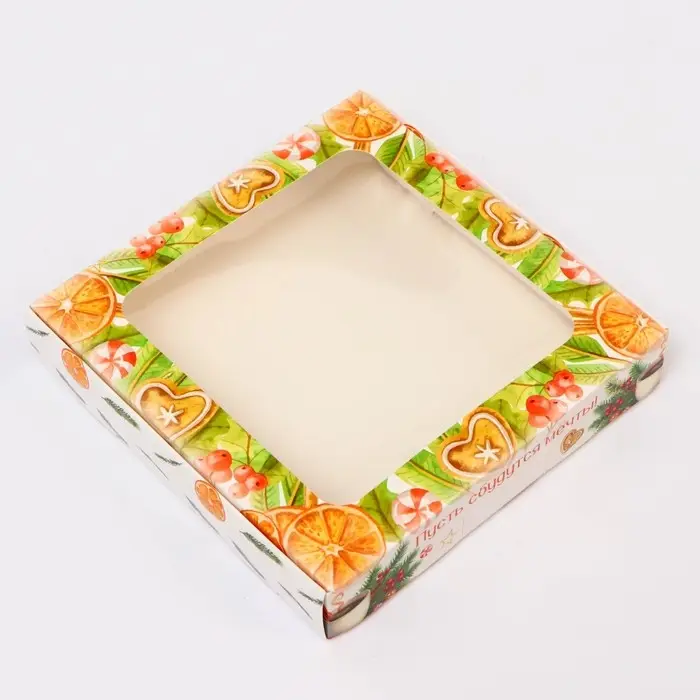 Подарочная коробка сборная с окном «Пусть сбываются мечты», 16×16×3 см Подарочная коробка сборная с окном «Пусть сбываются мечты», 16×16×3 см