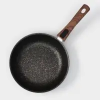 Сковорода KUKMARA Granit ultra original, d=24 см, съёмная ручка, антипригарное покрытие, литой алюминий, чёрная