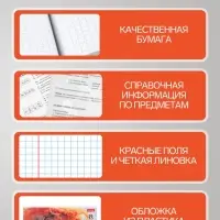 Предметная тетрадь по русскому языку Hatber &laquo;Искусство Азии&raquo;, 48 листов, в линейку, со справочным материалом, пластиковая обложка с печатью