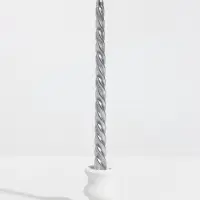 Набор свечей витых, 1.7&times;25 см, 4 шт., полоска, серебро