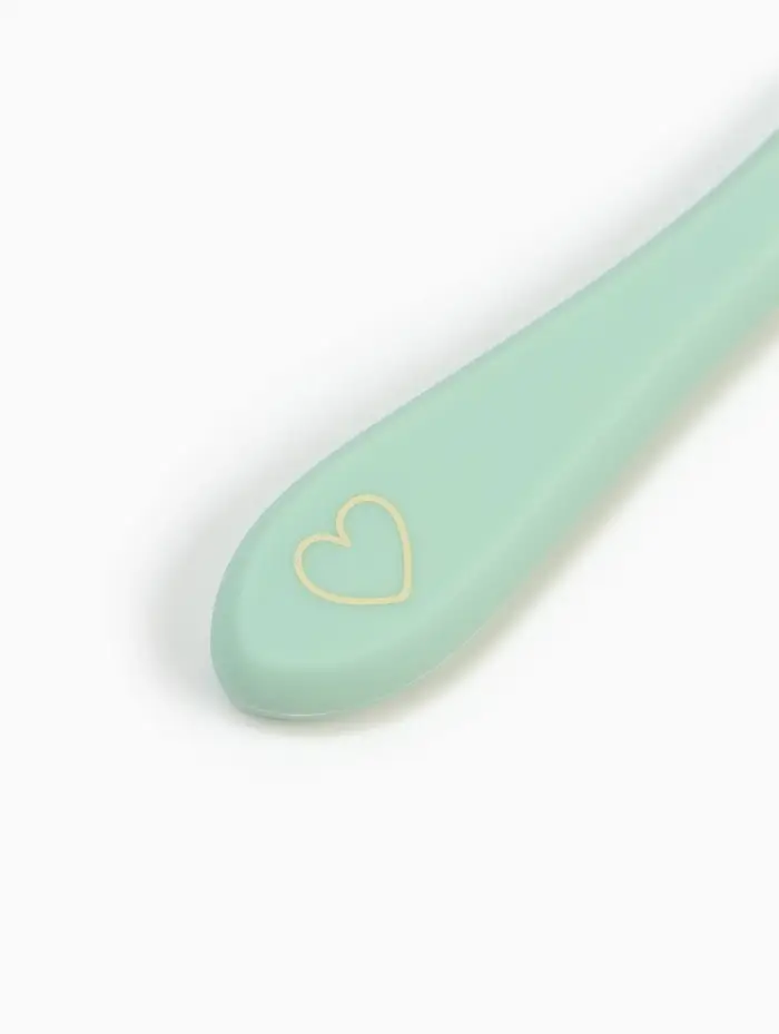 Тарелка детская на присоске и ложка, бирюзовый, Mum&Baby Тарелка детская на присоске и ложка, бирюзовый, Mum&Baby