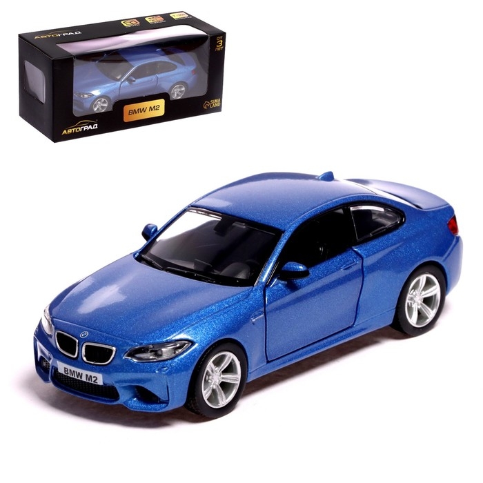 Машина металлическая BMW M2 COUPE, 1:32, инерция, открываются двери, цвет синий Машина металлическая BMW M2 COUPE, 1:32, инерция, открываются двери, цвет синий