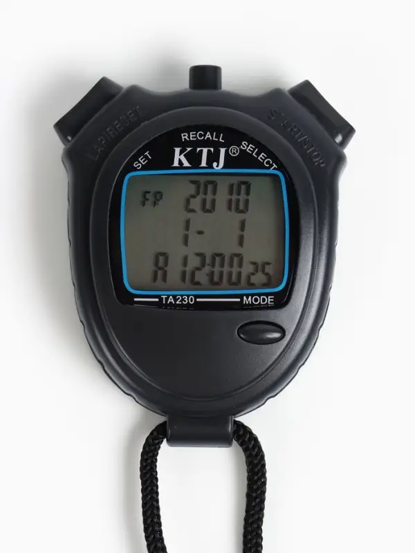 Секундомер ТА 230, 8.2&times;6.5&times;2 см, 30 отсечек, обратный отсчёт, будильник, часы, календарь