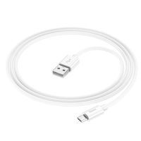 Кабель Hoco X87, MicroUSB - USB, 2.4 А, 1 м, оплётка силикон, белый