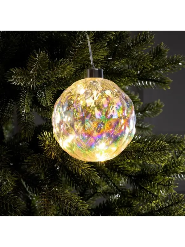 Ёлочная игрушка светодиодная &laquo;Шар&raquo;, d=12 см, 12 LED, от батареек ААх2, свечение тёплое белое