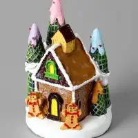 Светодиодная фигура &laquo;Дом печеньки&raquo;, 10&times;7 см, 4 LED, от батареек, свечение тёплое белое