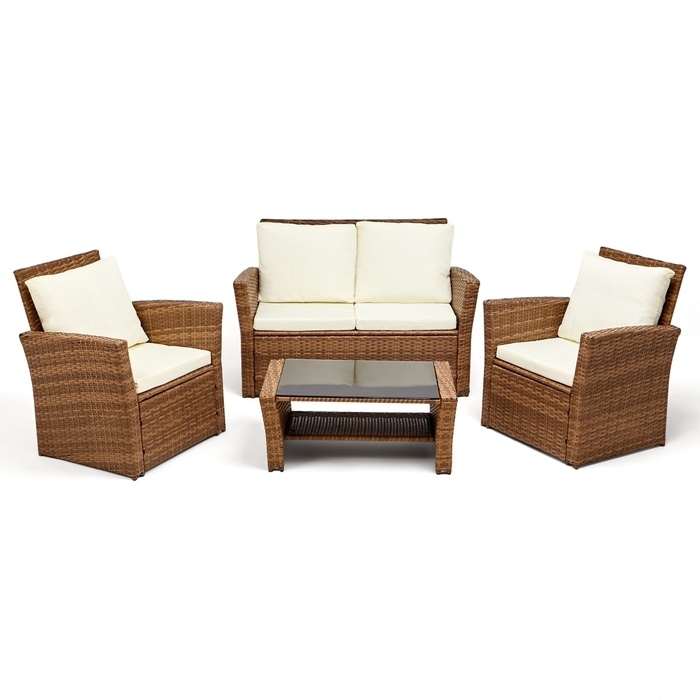 Набор садовой мебели: Диван 117 х 66 х 76 см, Кресла 70 x 67 x 76 см, Стол 81 х 50 х 35 см Набор садовой мебели: Диван 117 х 66 х 76 см, Кресла 70 x 67 x 76 см, Стол 81 х 50 х 35 см