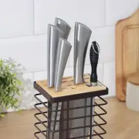 Подставка для ножей Доляна &laquo;Лофт&raquo;, 13&times;10.5&times;23 см, коричневая