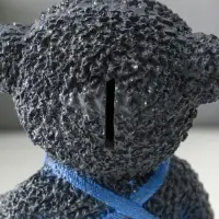 Копилка "Мишка в джинсах" серый, 19,5х13х11 см Копилка "Мишка в джинсах" серый, 19,5х13х11 см