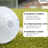 Футбольный мяч ONLYTOP &laquo;Россия&raquo;, машинная сшивка, 32 панели, р. 5, PVC