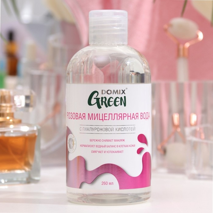 Розовая мицеллярная вода Domix с гиалуроновой кислотой, 260 мл Розовая мицеллярная вода Domix с гиалуроновой кислотой, 260 мл
