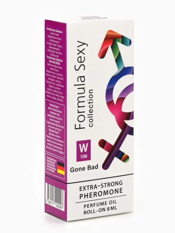 Парфюмерное масло женское с феромонами Formula Sexy Collection Gone Bad W106, 8 мл (по мотивам Good Girl Gone Bad (By Kilian)
