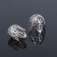Шапочки для бусин (набор 10 шт.), СМ-051-1, 14&times;14&times;7 мм, цвет серебро