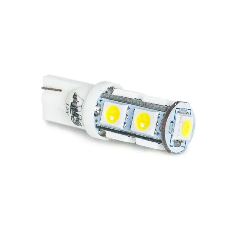 T028 Т10/белый/ (W2,1x9,5d) 9SMD 5050 3 chip W5W, блистер 2 шт.