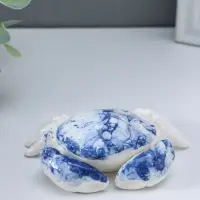 Сувенир керамика "Краб" бело-синий 10,8х8,4х3 см
