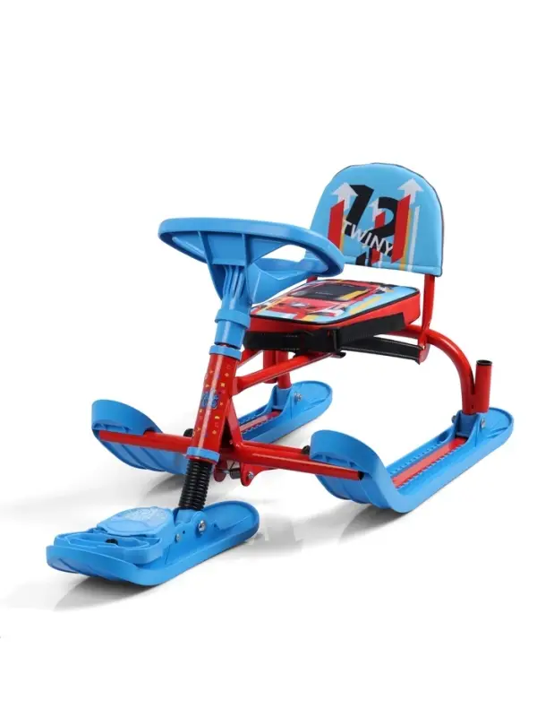 Снегокат &laquo;Twiny 2+&raquo; Sportcar, со спинкой, с родительской ручкой, синий, красный, TW2+/SC Nika Kids