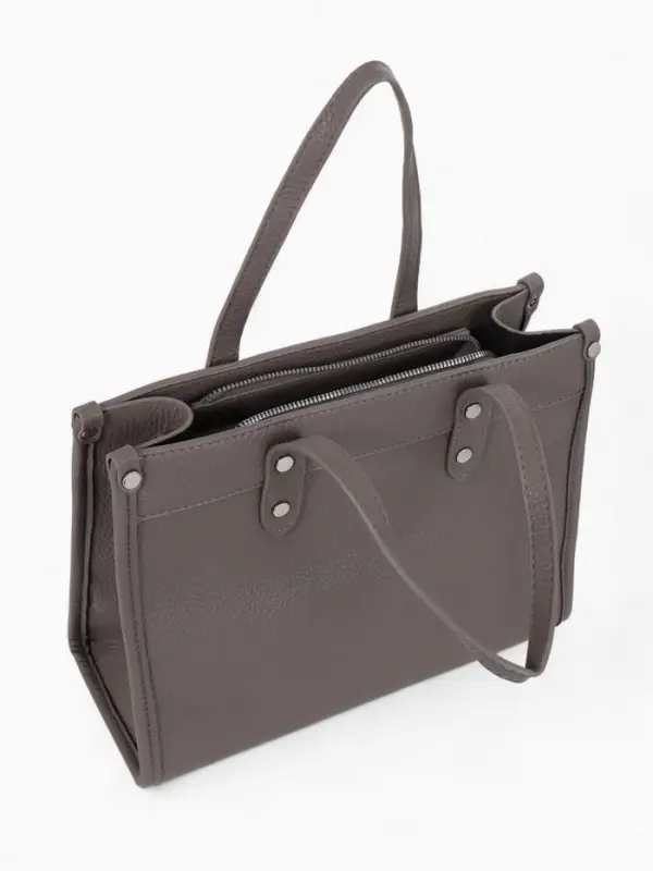 Сумка женская тоут TEXTURA на молнии, с кошельком, 30&times;10&times;24 см, тёмно-серый