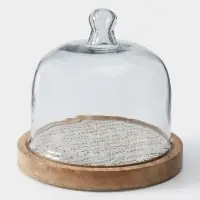 Клош стеклянный, 20&times;20&times;20 см, дерево