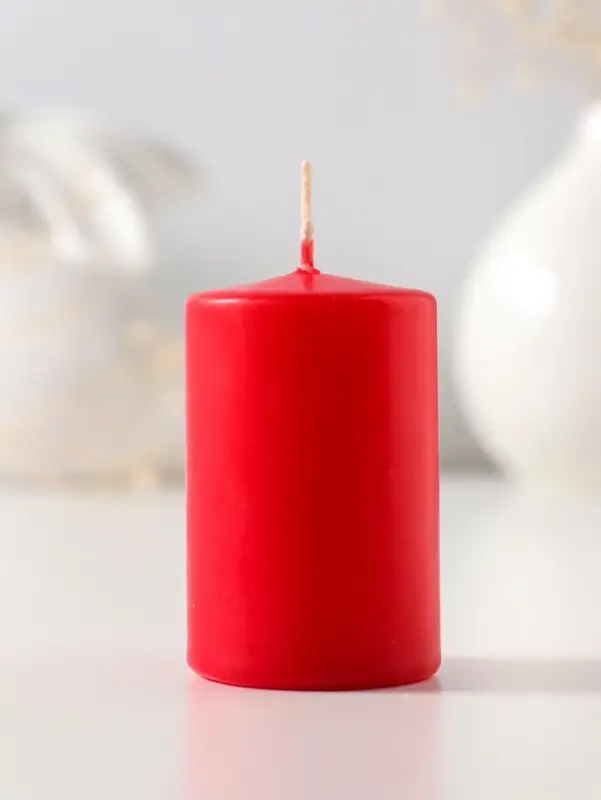 Свеча - цилиндр 4&times;6 см, 59 г, 6 ч, красный