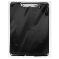 Планшет с прижимом формат А4 пластик черный, с коробкой для хранения бумаг