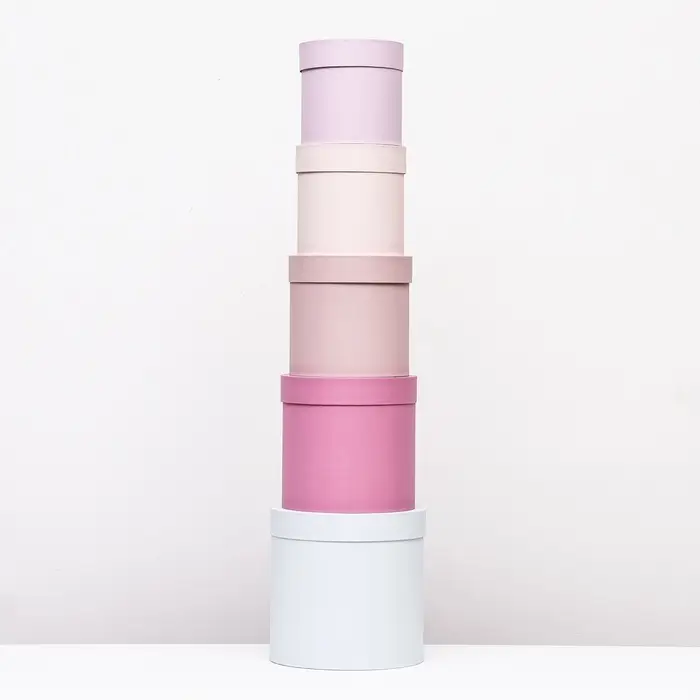 Набор шляпных подарочных коробок 5 в 1&laquo; Нежность&raquo;, 23&times;23 - 14&times;14 см