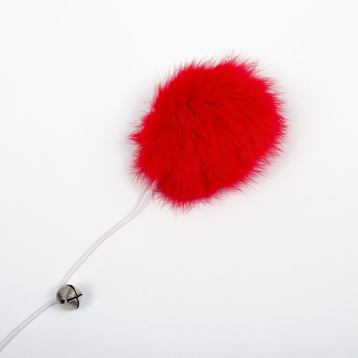 Дразнилка  Дразнилка "Пушок" на деревянной палочке, с бубенчиком, 36 см, красная