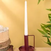 Подсвечник на 1 свечу текстурный с ручкой и блюдцем «Баклажан», 10×10×9.5 +/- ,5 см