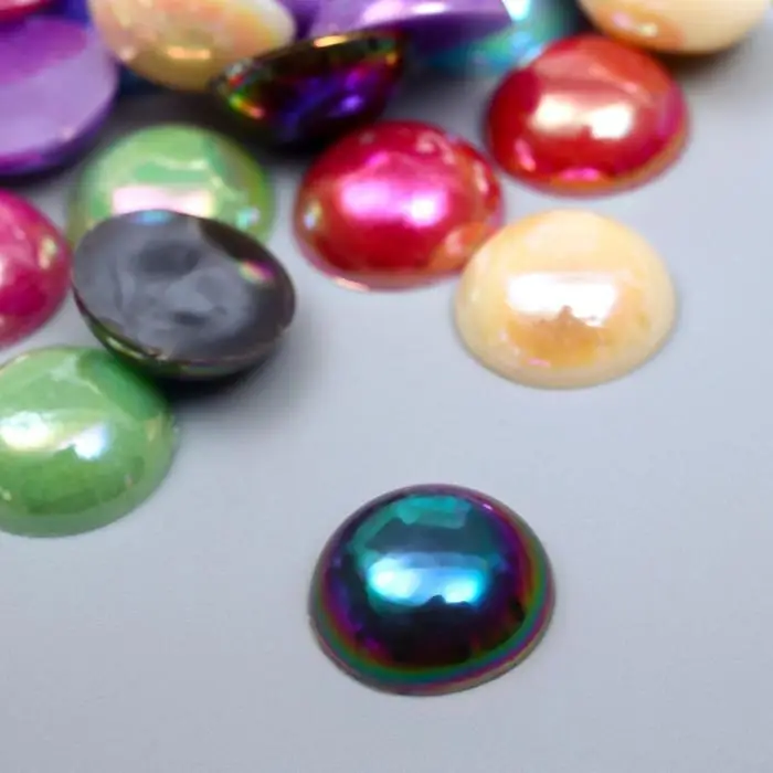 Декор для творчества пластик "Полужемчужина цветн. перламутр" набор40 шт 1,4х1,4х0,4 см