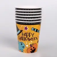 Стакан одноразовый бумажный Happy Halloween, 250 мл, набор 6 шт., на Хэллоуин
