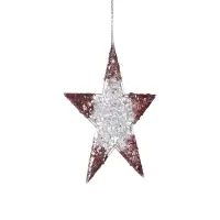 Ёлочная игрушка &laquo;Зимнее волшебство. Звезда сияние кончики блеск&raquo;, 12&times;12 см, прозрачно-розовый