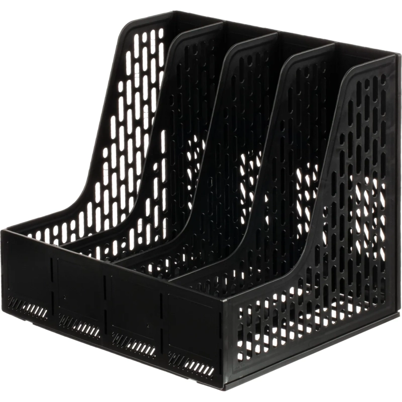 Лоток вертикальный д/бумаг Deli E9844,сбор,4отд,чер,325x257x275мм,пл