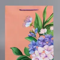 Пакет подарочный "Цветы эмоций" ламинированный 26 х 12 х 32 см