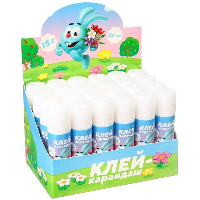 Клей-карандаш PVP 15 г, «Смешарики» Клей-карандаш PVP 15 г, «Смешарики»