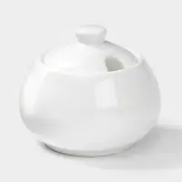Сахарница с крышкой Wilmax, 210 мл, фарфор, белая