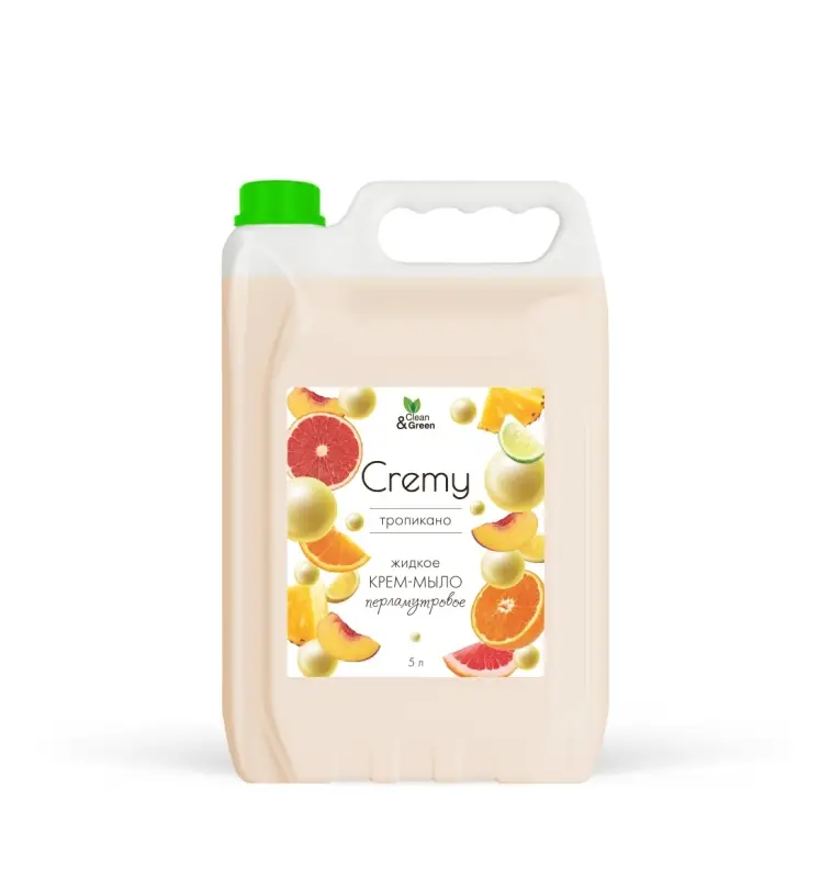 Крем-мыло жидкое с перламутром Крем-мыло жидкое с перламутром "Cremy" тропикано увлажняющее 5 л. Clean&Green CG8357