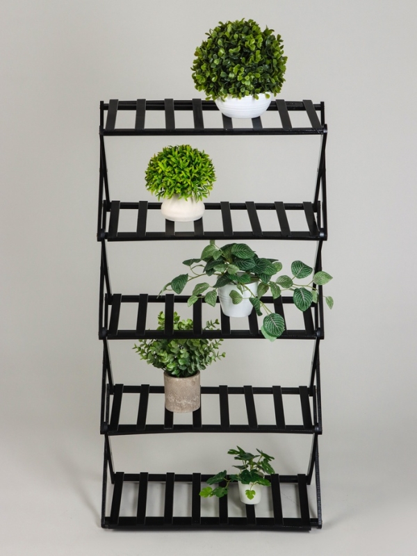 Подставка для цветов Greengo, 5 полок, 50 × 25 × 89 см, напольная, бамбук, чёрная Подставка для цветов Greengo, 5 полок, 50 × 25 × 89 см, напольная, бамбук, чёрная